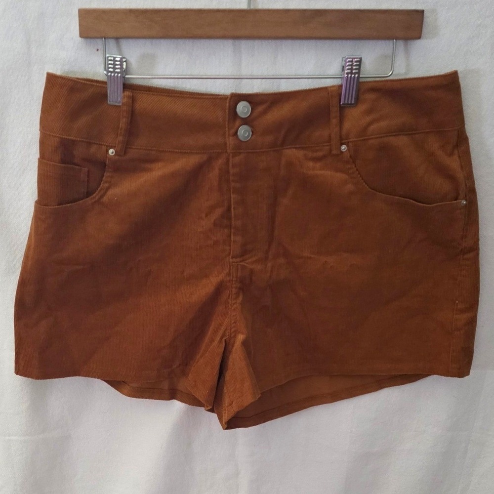 Forever 21 Corduroy High Waisted Shorts Toffee Brown 0X NWT Preppy Academia